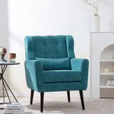 Teal Modern Upholstered Armchair – Chenille Comfort Chair